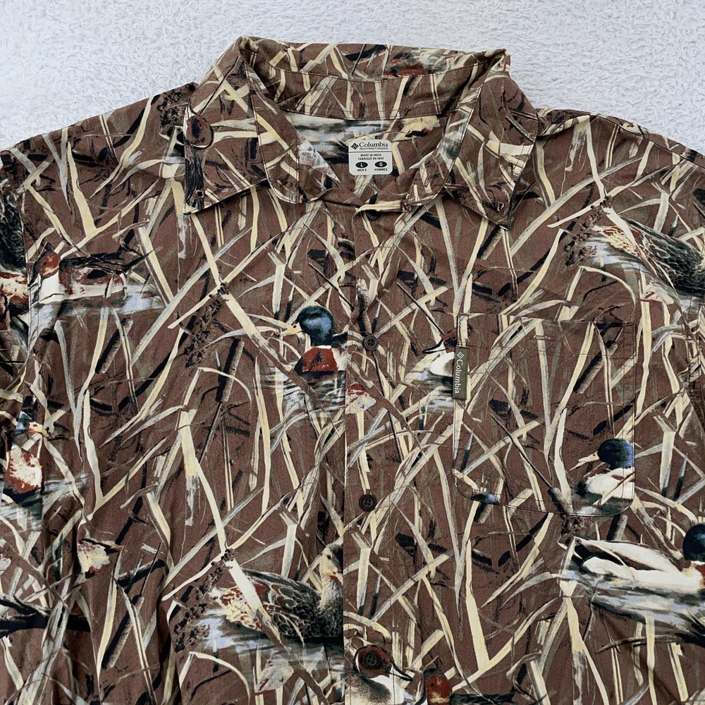 Columbia PHG Shirt‎ Mens Large Performance Hunting Gear Duck Camo Long Sleeve - Picture 2 of 9